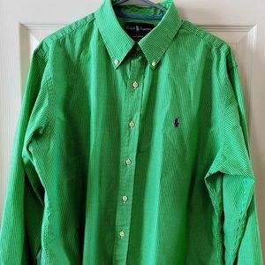 Ralph Lauren purple pony mens long sleeve button up shirt size xl 100% cotton